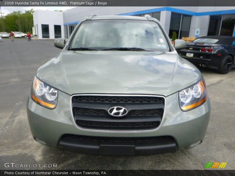 Platinum Sage / Beige 2008 Hyundai Santa Fe Limited 4WD