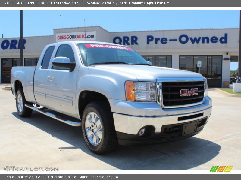 Pure Silver Metallic / Dark Titanium/Light Titanium 2011 GMC Sierra 1500 SLT Extended Cab