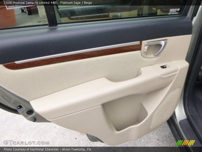 Platinum Sage / Beige 2008 Hyundai Santa Fe Limited 4WD