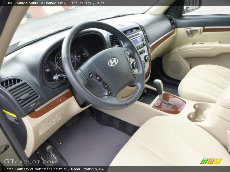 Platinum Sage / Beige 2008 Hyundai Santa Fe Limited 4WD