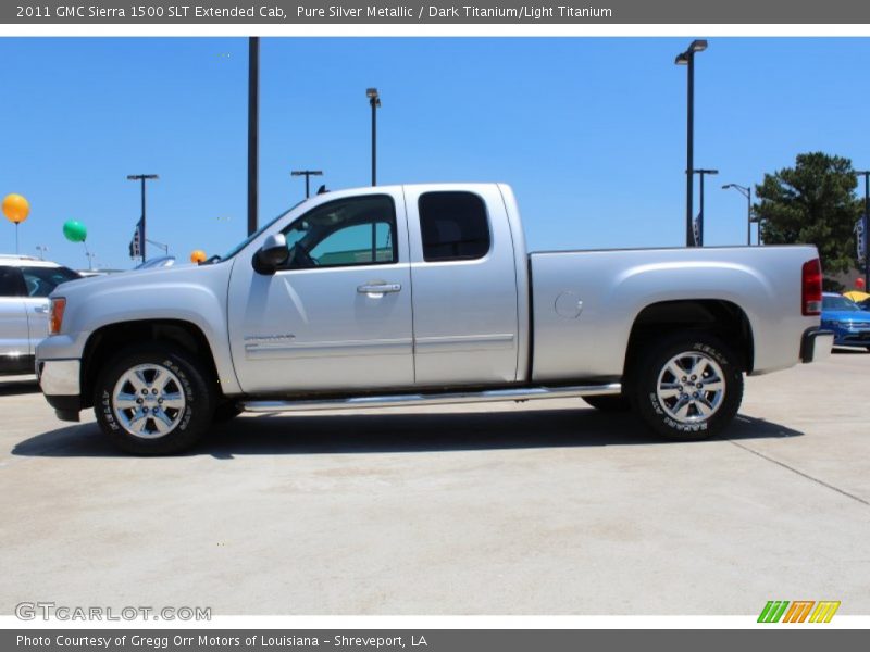 Pure Silver Metallic / Dark Titanium/Light Titanium 2011 GMC Sierra 1500 SLT Extended Cab