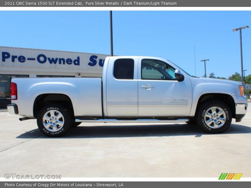 Pure Silver Metallic / Dark Titanium/Light Titanium 2011 GMC Sierra 1500 SLT Extended Cab