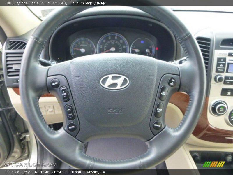 Platinum Sage / Beige 2008 Hyundai Santa Fe Limited 4WD