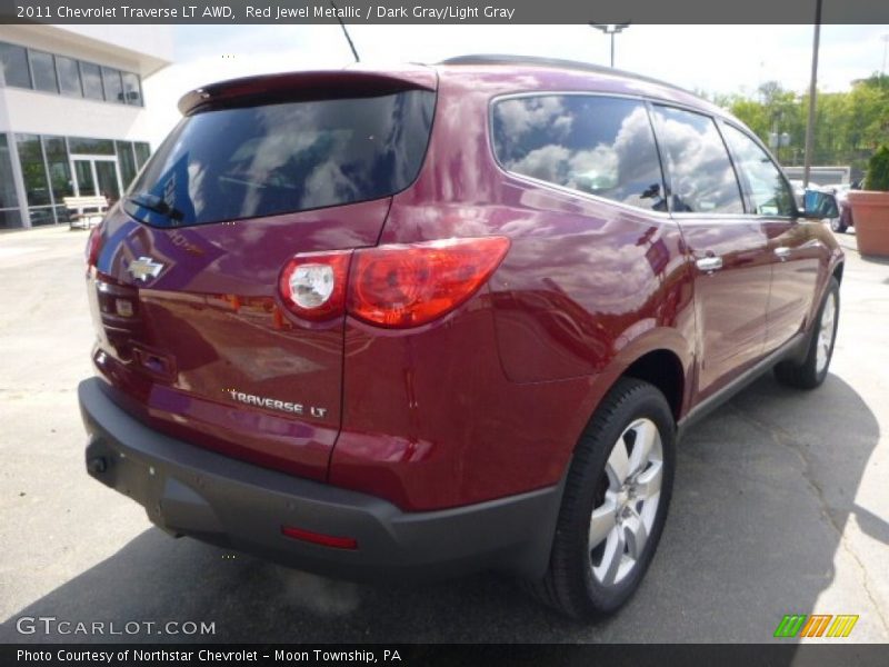 Red Jewel Metallic / Dark Gray/Light Gray 2011 Chevrolet Traverse LT AWD
