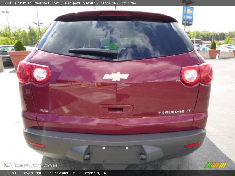 Red Jewel Metallic / Dark Gray/Light Gray 2011 Chevrolet Traverse LT AWD