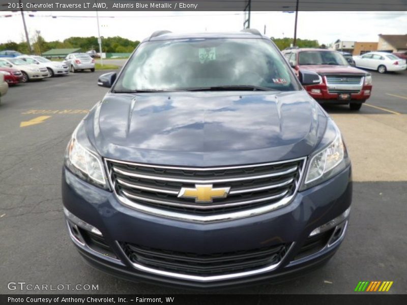 Atlantis Blue Metallic / Ebony 2013 Chevrolet Traverse LT AWD