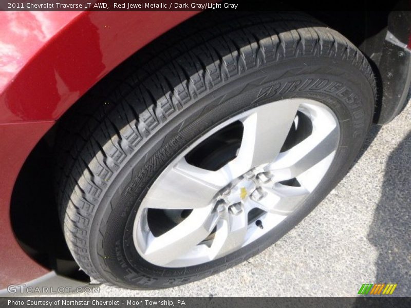 Red Jewel Metallic / Dark Gray/Light Gray 2011 Chevrolet Traverse LT AWD