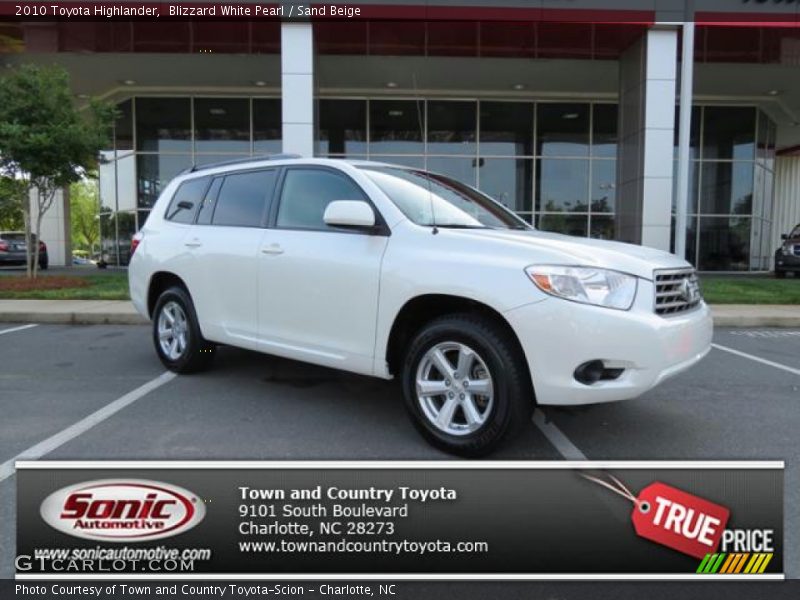 Blizzard White Pearl / Sand Beige 2010 Toyota Highlander