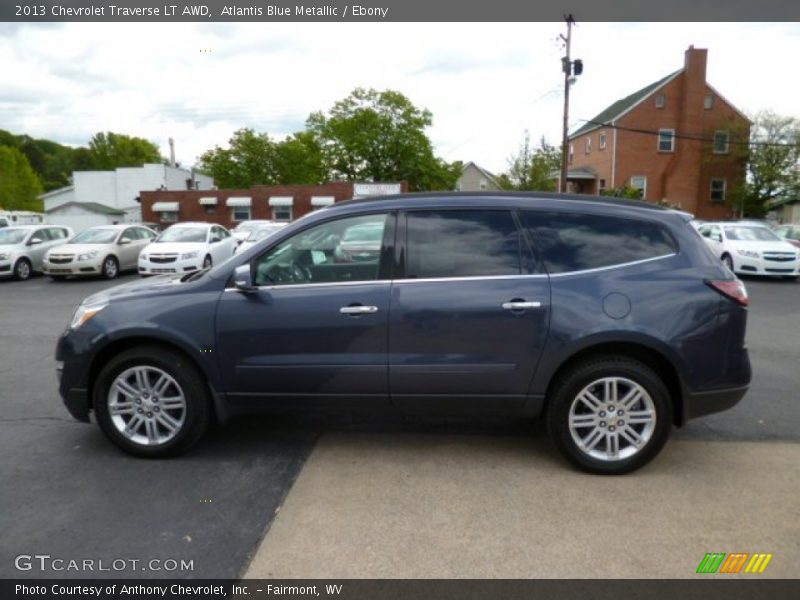Atlantis Blue Metallic / Ebony 2013 Chevrolet Traverse LT AWD