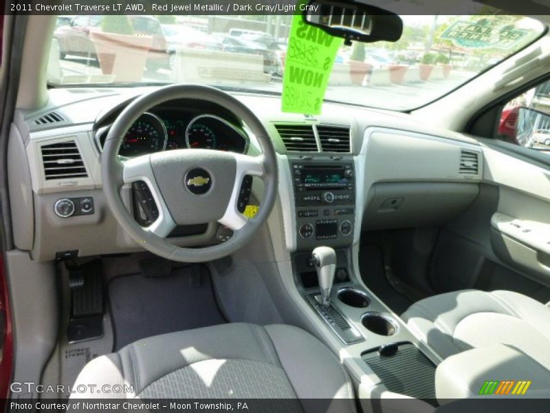 Red Jewel Metallic / Dark Gray/Light Gray 2011 Chevrolet Traverse LT AWD