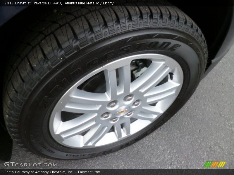 Atlantis Blue Metallic / Ebony 2013 Chevrolet Traverse LT AWD