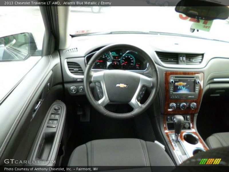 Atlantis Blue Metallic / Ebony 2013 Chevrolet Traverse LT AWD