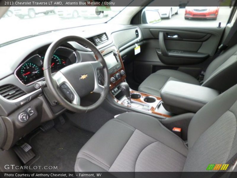 Atlantis Blue Metallic / Ebony 2013 Chevrolet Traverse LT AWD