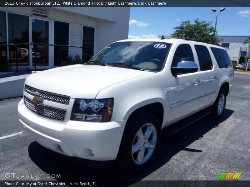 White Diamond Tricoat / Light Cashmere/Dark Cashmere 2013 Chevrolet Suburban LTZ