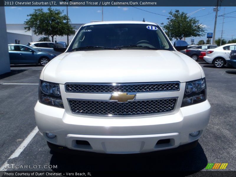 White Diamond Tricoat / Light Cashmere/Dark Cashmere 2013 Chevrolet Suburban LTZ