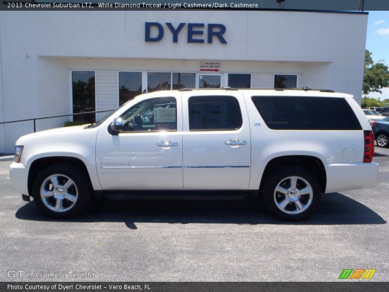 White Diamond Tricoat / Light Cashmere/Dark Cashmere 2013 Chevrolet Suburban LTZ