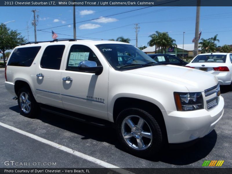 White Diamond Tricoat / Light Cashmere/Dark Cashmere 2013 Chevrolet Suburban LTZ