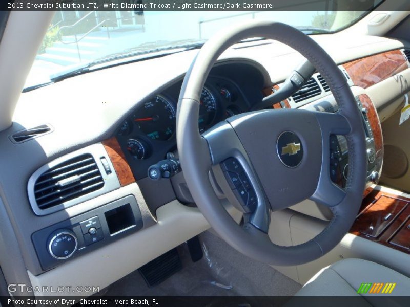 White Diamond Tricoat / Light Cashmere/Dark Cashmere 2013 Chevrolet Suburban LTZ