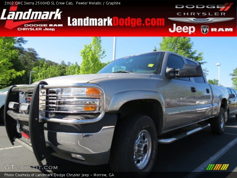 Pewter Metallic / Graphite 2002 GMC Sierra 2500HD SL Crew Cab