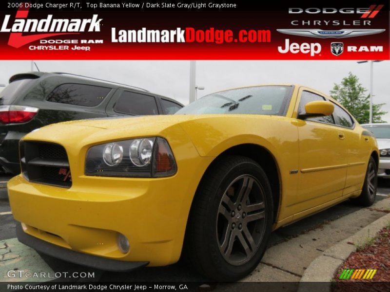 Top Banana Yellow / Dark Slate Gray/Light Graystone 2006 Dodge Charger R/T