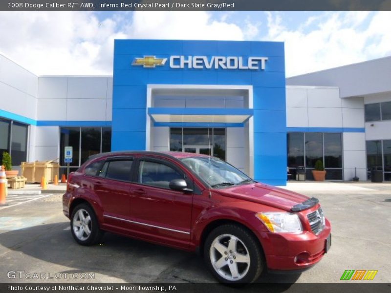 Inferno Red Crystal Pearl / Dark Slate Gray/Red 2008 Dodge Caliber R/T AWD
