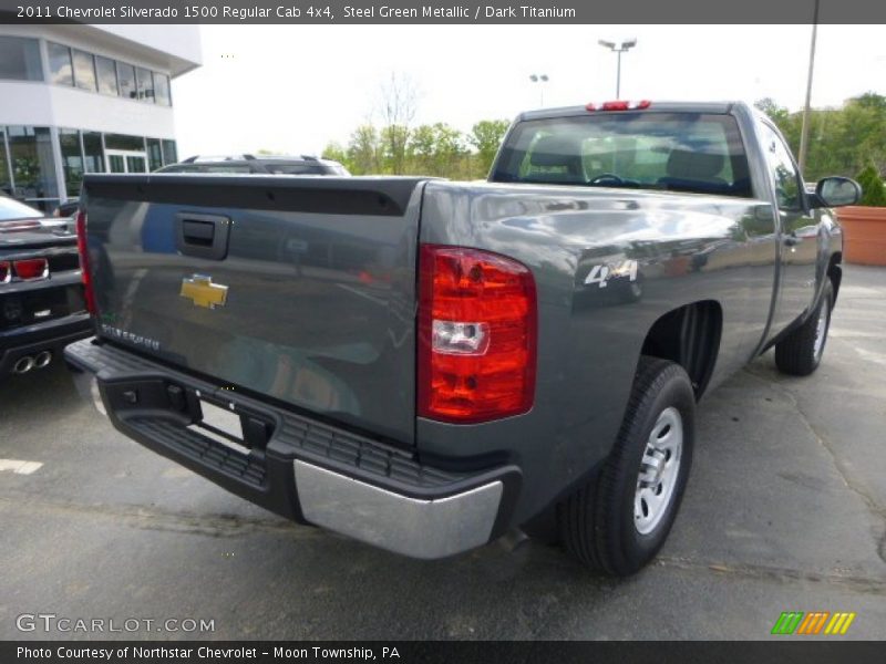 Steel Green Metallic / Dark Titanium 2011 Chevrolet Silverado 1500 Regular Cab 4x4