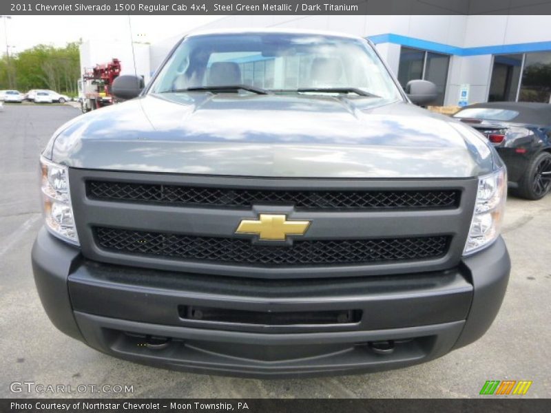 Steel Green Metallic / Dark Titanium 2011 Chevrolet Silverado 1500 Regular Cab 4x4