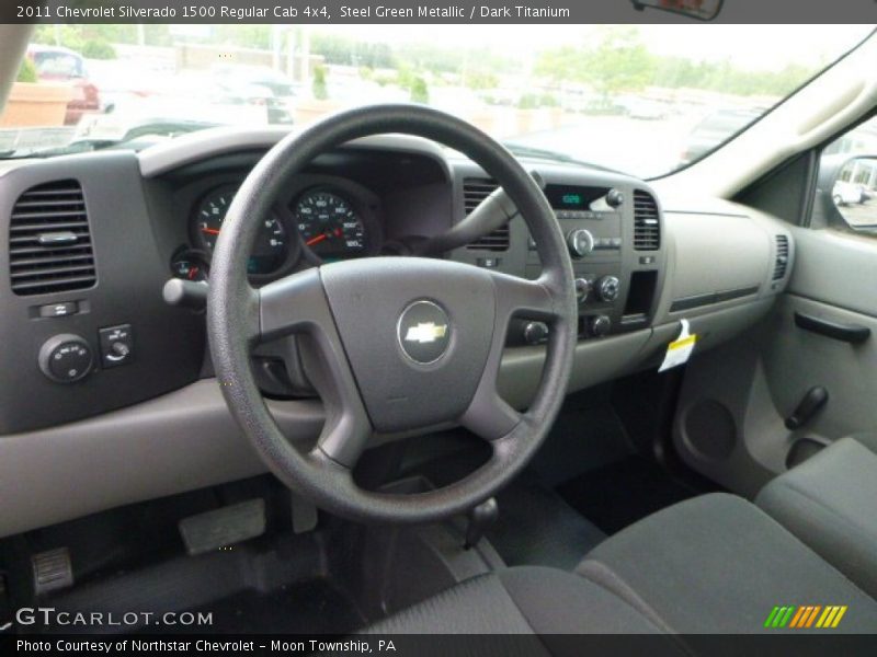 Steel Green Metallic / Dark Titanium 2011 Chevrolet Silverado 1500 Regular Cab 4x4
