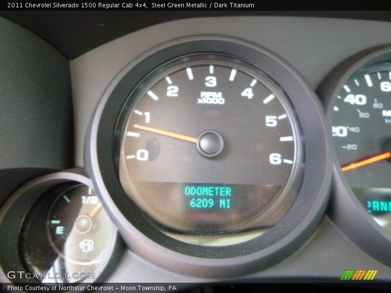 Steel Green Metallic / Dark Titanium 2011 Chevrolet Silverado 1500 Regular Cab 4x4