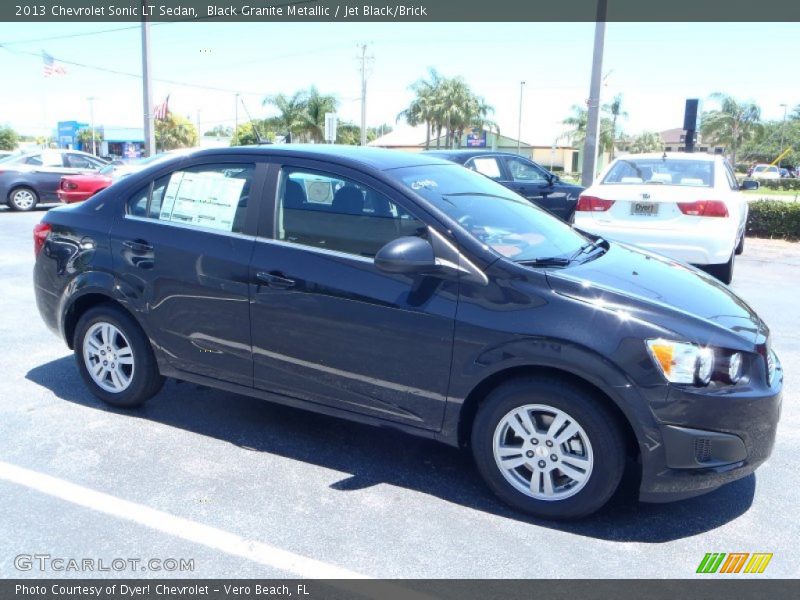 Black Granite Metallic / Jet Black/Brick 2013 Chevrolet Sonic LT Sedan