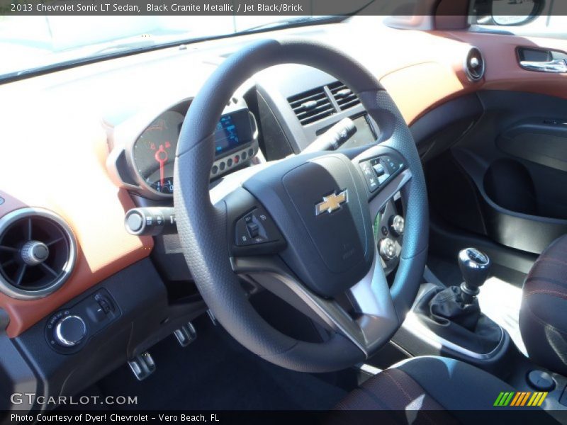 Black Granite Metallic / Jet Black/Brick 2013 Chevrolet Sonic LT Sedan