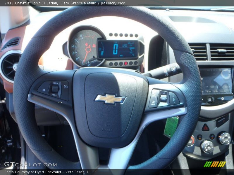 Black Granite Metallic / Jet Black/Brick 2013 Chevrolet Sonic LT Sedan