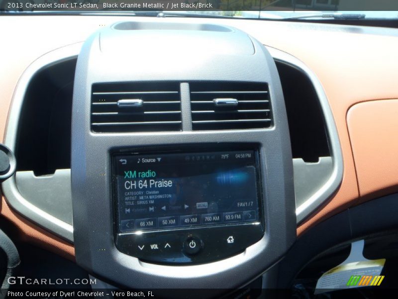 Black Granite Metallic / Jet Black/Brick 2013 Chevrolet Sonic LT Sedan