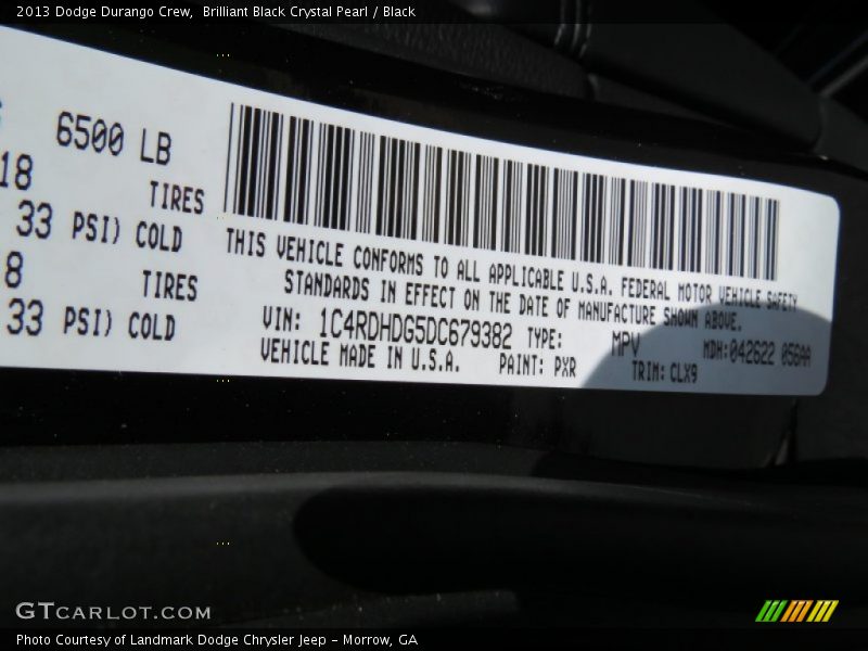 Brilliant Black Crystal Pearl / Black 2013 Dodge Durango Crew