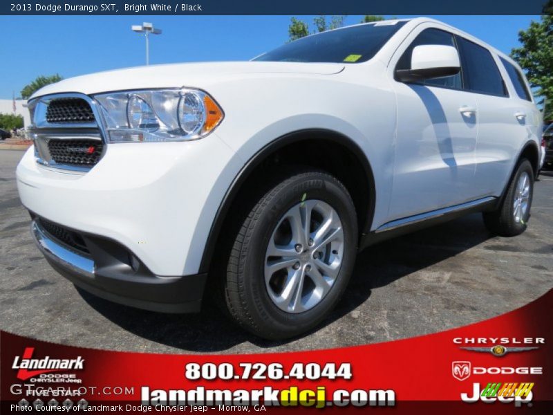 Bright White / Black 2013 Dodge Durango SXT