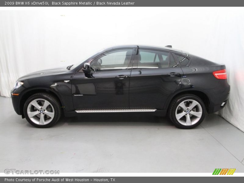 Black Sapphire Metallic / Black Nevada Leather 2009 BMW X6 xDrive50i