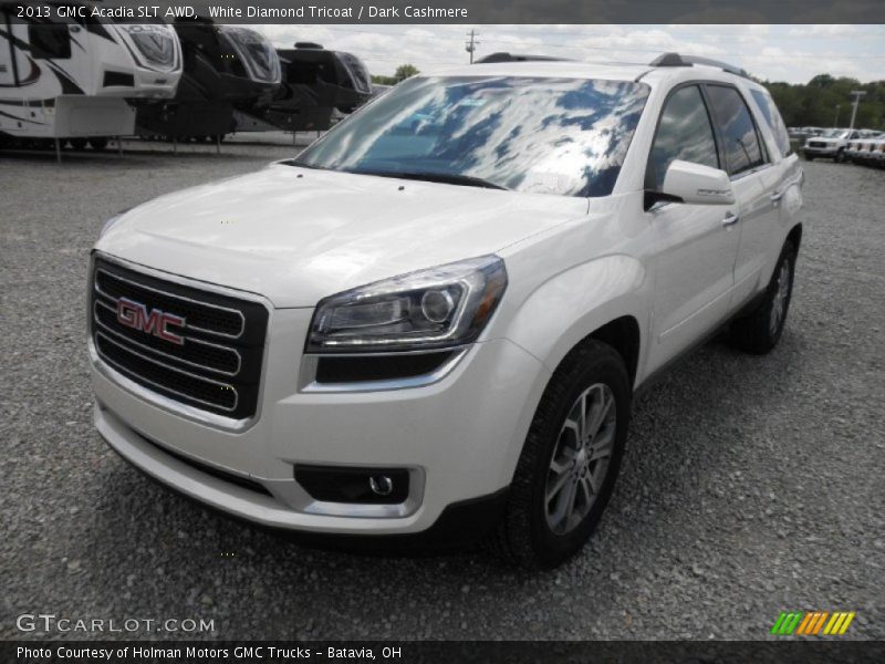 White Diamond Tricoat / Dark Cashmere 2013 GMC Acadia SLT AWD