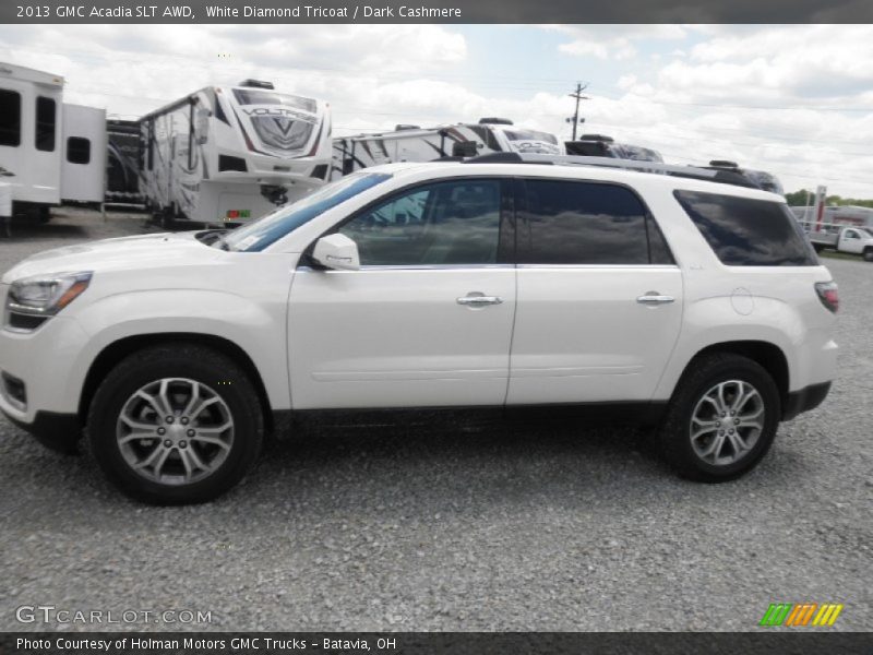 White Diamond Tricoat / Dark Cashmere 2013 GMC Acadia SLT AWD