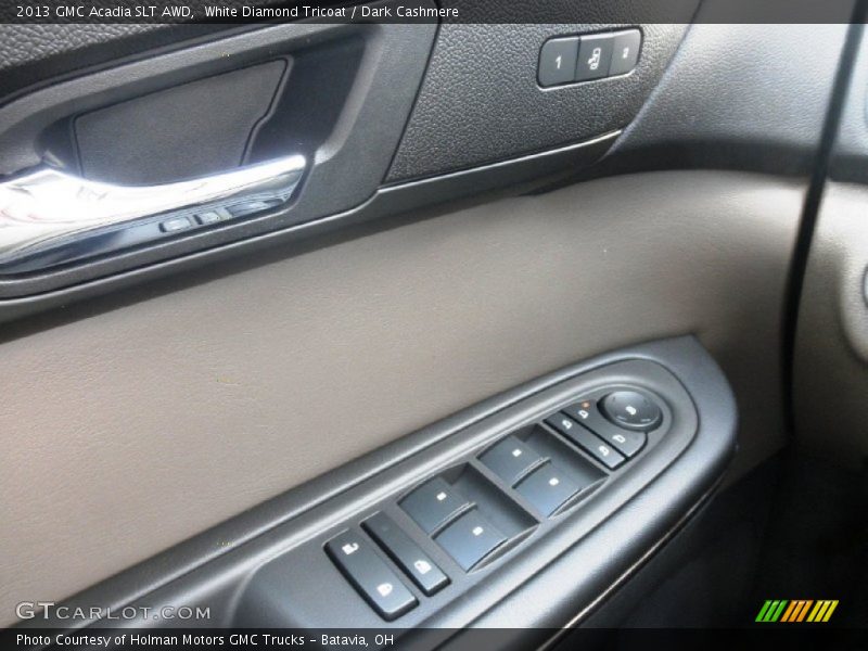 White Diamond Tricoat / Dark Cashmere 2013 GMC Acadia SLT AWD