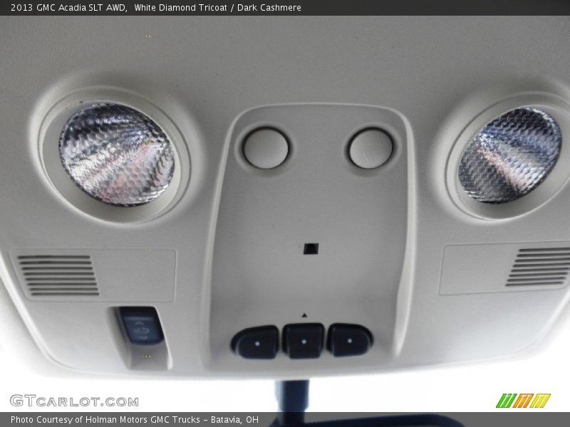 White Diamond Tricoat / Dark Cashmere 2013 GMC Acadia SLT AWD