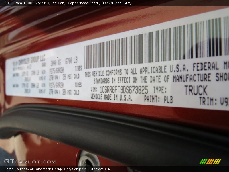 Copperhead Pearl / Black/Diesel Gray 2013 Ram 1500 Express Quad Cab