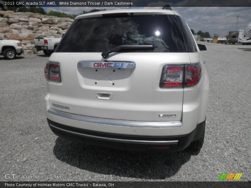 White Diamond Tricoat / Dark Cashmere 2013 GMC Acadia SLT AWD