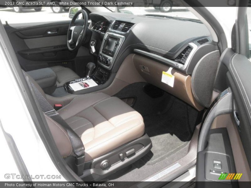 White Diamond Tricoat / Dark Cashmere 2013 GMC Acadia SLT AWD
