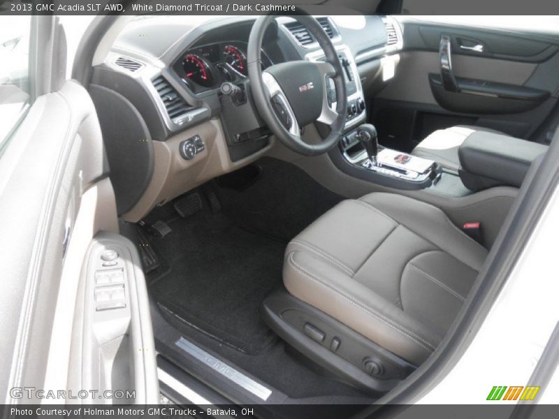 White Diamond Tricoat / Dark Cashmere 2013 GMC Acadia SLT AWD