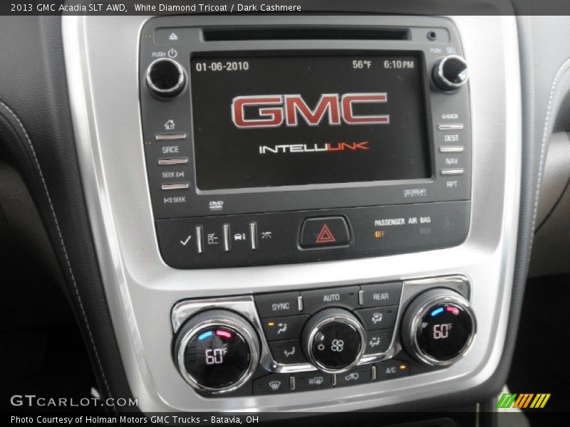 White Diamond Tricoat / Dark Cashmere 2013 GMC Acadia SLT AWD