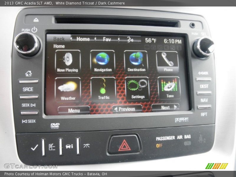 White Diamond Tricoat / Dark Cashmere 2013 GMC Acadia SLT AWD