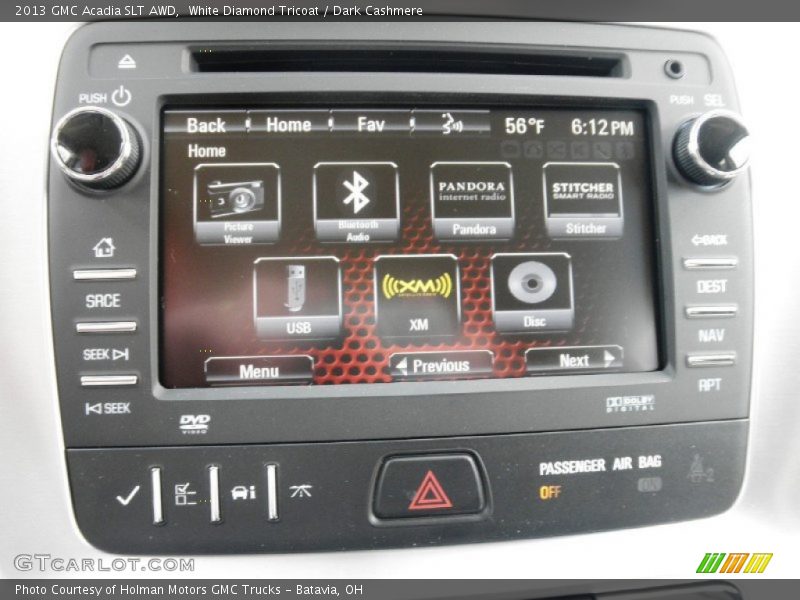 White Diamond Tricoat / Dark Cashmere 2013 GMC Acadia SLT AWD