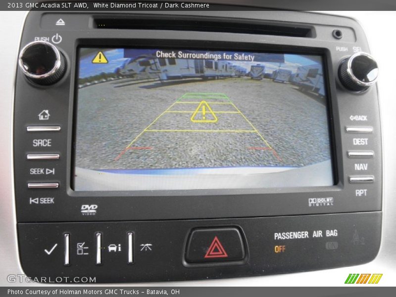 White Diamond Tricoat / Dark Cashmere 2013 GMC Acadia SLT AWD