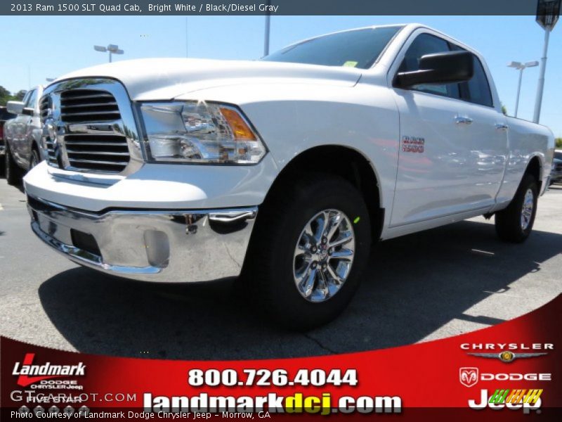 Bright White / Black/Diesel Gray 2013 Ram 1500 SLT Quad Cab