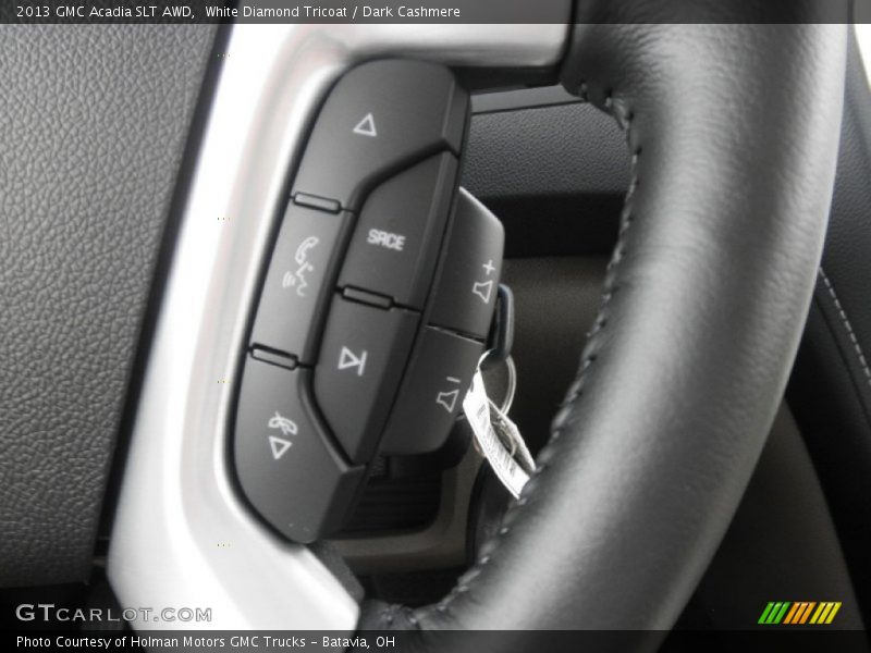 White Diamond Tricoat / Dark Cashmere 2013 GMC Acadia SLT AWD